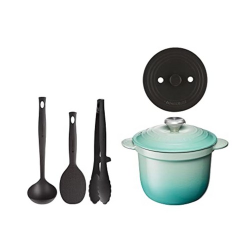 르 크루제(Le Creuset) 주물 법랑 냄비 코콧 에브리 18 cm 매트 블랙 가스 IH 오븐 대응 일본 정규 판매품, 옵션11, 18cm