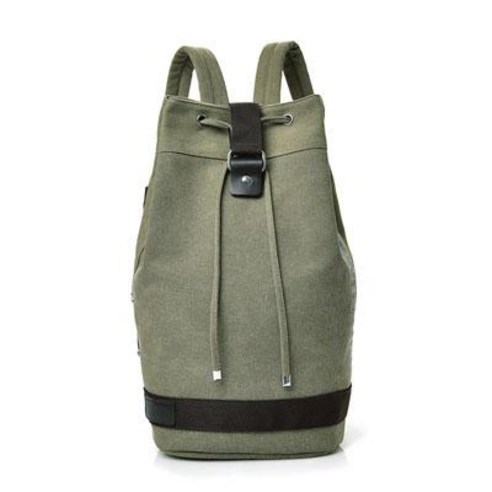 버킷 drawstring 배낭 캔버스 남자ins대용량 수하물 야외 여행 등산 가방 가방 가방 배낭, 작은 군사 녹색