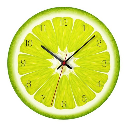 12인치 벽시계 아크릴 과일 알람 시계, 레몬