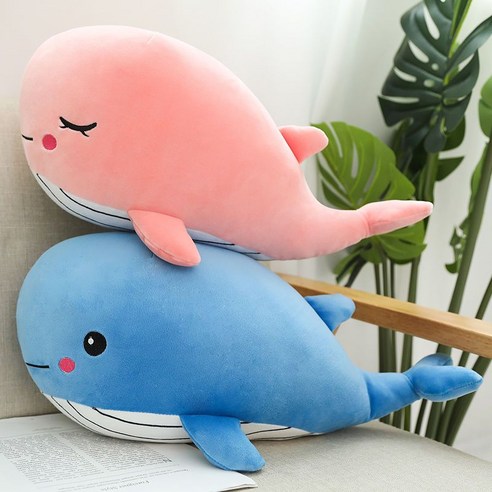 YAPOGI 고래인형 바디필로우 모찌인형 긴배게, 핑크