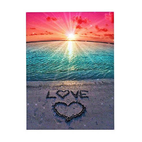 오늘의오브제 DIY 보석십자수 패브릭 원단형 35x25cm, 2_04_LOVE BEACH, 1개