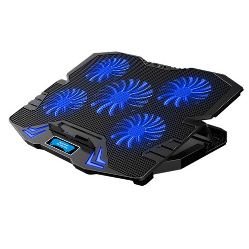 노 브랜드 ICE COOREL 노트북 라디에이터 5 팬 조절 가능한 강한 바람 17 ~ 12 인치 노트북에 적합, 방열판