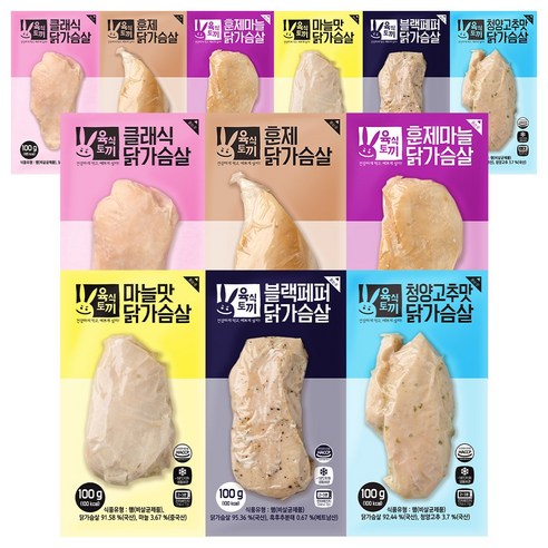 육식토끼 닭가슴살 혼합 패키지, 12개, 100g
