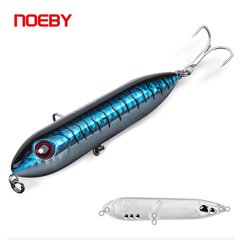 NOEBY Fishing Lure 90mm 12.5g Pencil Vibration Top Water Hard Bait Fishing Tackle NBL9074, 002
