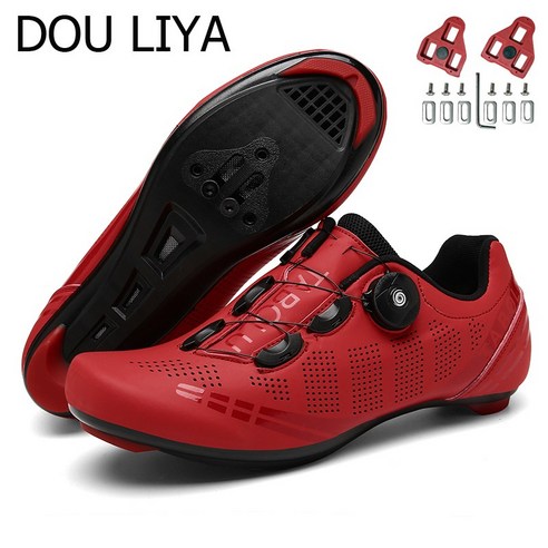 DOULIYA 2022 로드용 클릿슈즈 스포츠/레져 자전거 자전거 신발, 43(275mm), 빨간색 로드 with clit