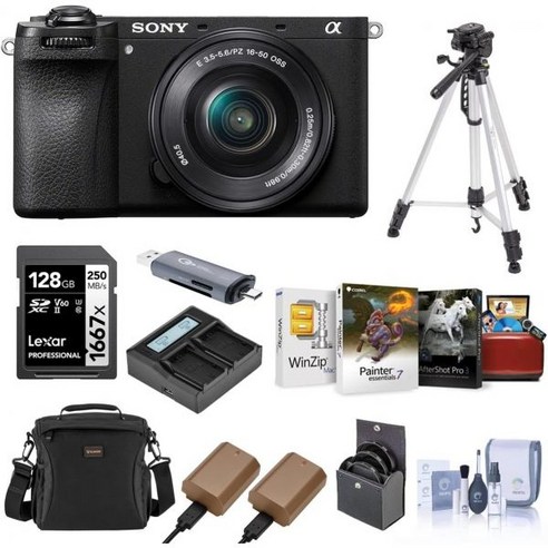 소니 카메라 Sony Alpha a6700 Mirrorless Camera Body with E PZ 16-50mm f3.5-5.6 OSS Lens Bundle with Multi, With Lens/ Accessories Kit