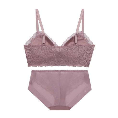 편안함과 아름다움, 엘르 이너웨어 로맨틱 노와이어 브라렛 딥핑크로 완성하세요.