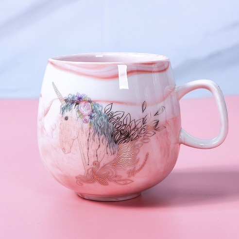 [SW] 플라밍고 커피 머그잔 세라믹 머그잔 여행 컵 귀여운 고양이 발 Ins 72*85mm H1215, U0411Pink