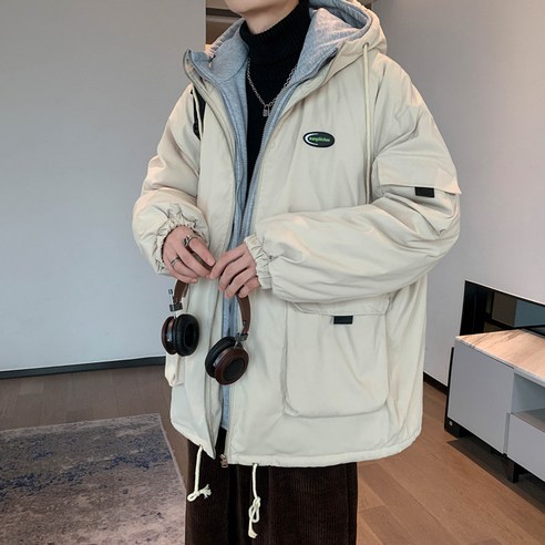 mxt겨울 코튼 패딩 자켓 남성 잘 생긴 Ins 두꺼운 작업복 코튼 패딩 자켓 일본식 코트 레트로 유행 한국어 스타일 코트