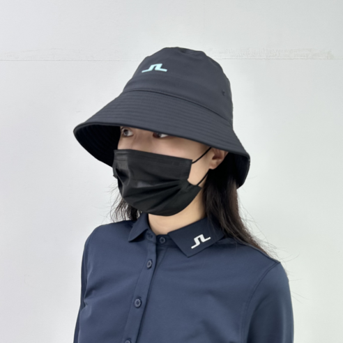 제이린드버그 여성 남성 골프 SR 버킷햇 벙거지 모자 블랙 자외선 차단, 1개