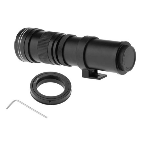 고 굴절률 420-800mm f/8.3-16 수동 망원 렌즈 플레어 감소를 위한 저분산 다중 코팅 광학 유리, 27x9x9cm, 펜탁스 포트, 아연 합금