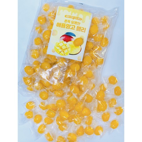 알엔컴퍼니 까먹는 동그란 애플망고 젤리 1kg, 2개