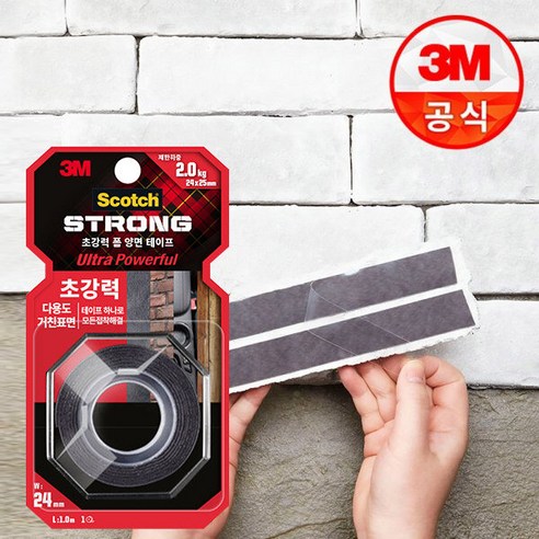 3M 스카치 초강력 다용도 폼 양면테이프 UPR210 (24mm X 1.0m), 1개