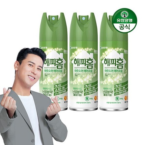 해피홈 모기기피제 아웃도어 에어로솔 150ml x 3개, 1개입