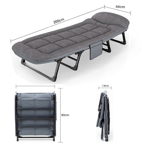 무설치 낮잠 접이식침대 6단계 조정 대형 휴대용 야전침대 소음 없고 접이식 싱글침대