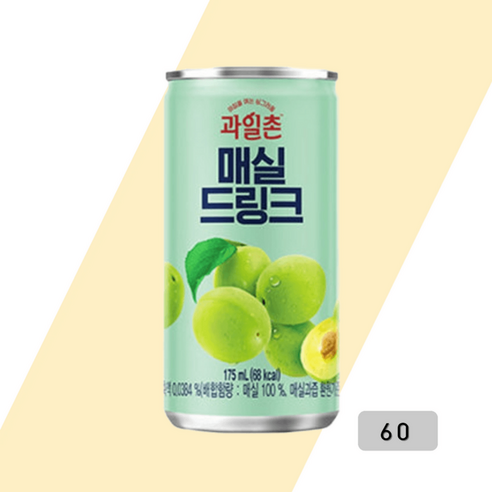 과일촌 매실 드링크 캔음료수, 175ml x 60개, 60개, 175ml