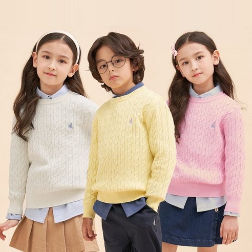 [정품인증] 332817 [BEANPOLE KIDS] 23SS [에센셜] 면 케이블 풀오버 (3종 택1)