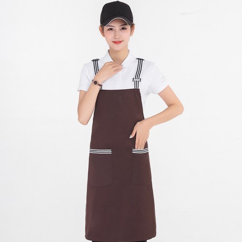 ANKRIC 방수앞치마 실력은 공짜로 가슴을 치며 방오전 카고인데 크로스 멜빵 앞치마 조절 가능, 깊은 커피