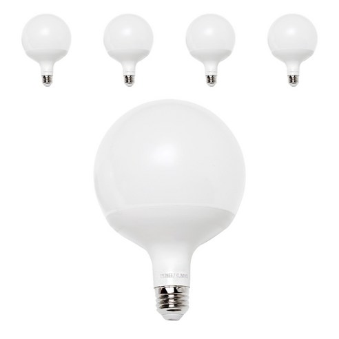 번개표 LED 볼전구 롱넥 12W, 주광색, 5개