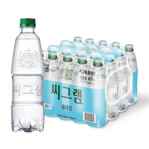 [본사직영] 씨그램 라벨프리 450mlx20입 4종 택1(플레인/레몬/라임/피치) 코카콜라, 씨그램 피치 무라벨 20페트, 450ml, 20개