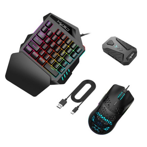 HXSJ 1 핸드 유선 게임 키보드 및 마우스 세트 PS4 Xbox 용 USB 변환기 어댑터 1 PS3 Xbox 360 N-Switch, 하나, 보여진 바와 같이