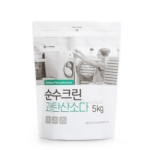 순수크린 과탄산소다 파우치 5kg x 2개 와 스푼2개 증정 대용량 1등급 원료사용