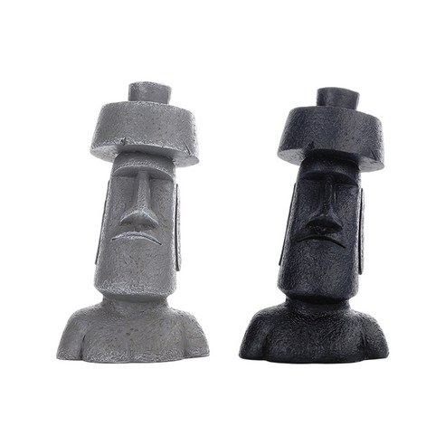 2pc 고대 부활절 섬 동상 테이블 장식품에 대 한 장식, 수지, E
