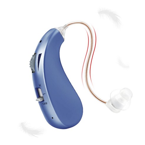 BRITZGO 청력 증폭기 성인 충전식 디지털 보청기 VHP-1206, 블루