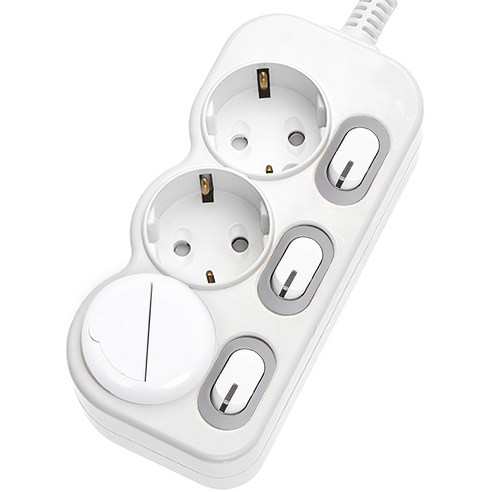 에코파워탭 LED 개별 절전 멀티탭 3구 EPM 203N + 안전커버 랜덤발송
