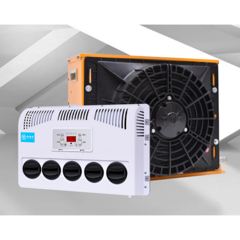 무시동에어컨 DC 12V 24 차박 화물차 버스 굴삭기 캠핑 스마트인버터 12시간 지속, 옐로우
