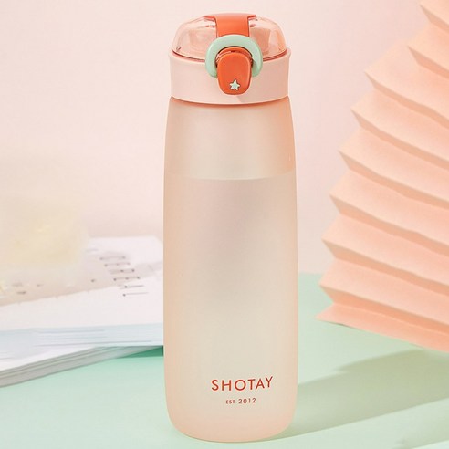 르모네 원터치 스테이 물병 어린이물통, 600ml, 핑크