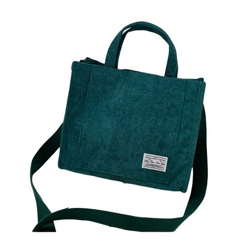 핸드백 코듀로이 숙 녀 가방 트렌드 싱글 숄더 백 단색 버클 메신저 가방 작은 사각형 가방 (녹색)
