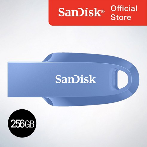 샌디스크코리아 공식인증정품 USB메모리 Ultra Curve 울트라 커브 USB 3.2 CZ550 256GB 네이비블루, 1개