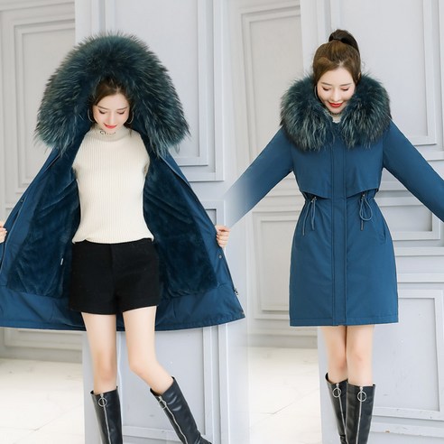 caoying 리얼 샷 중간 길이 파이크 의류 양털 안감 두꺼운 면화 패딩 옷 코튼 패딩 옷 새로운 한국어 스타일 대형 자켓 여성
