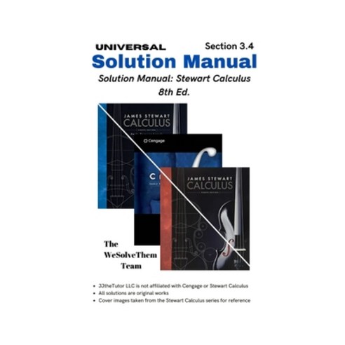 (영문도서) Solution Manual: Stewart Calculus 8th Ed.: Chapter 3 - Section 4 Paperback, Independently Published, English, 9781718139008