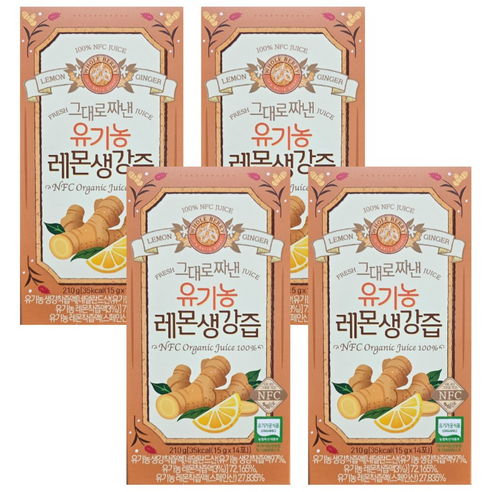 홀베리레몬생강즙 원액 유기농 스틱 210g 4박스