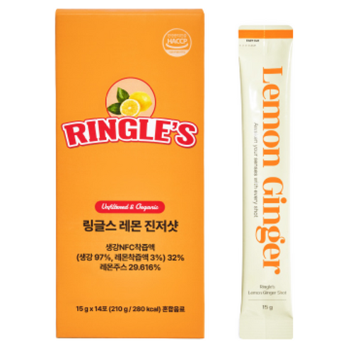 링글스 레몬 진저샷, 42개, 15ml