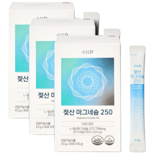 젖산 유기 마그네슘 250mg 분말 신경 근육기능 유지 제품, 1세트, 30정