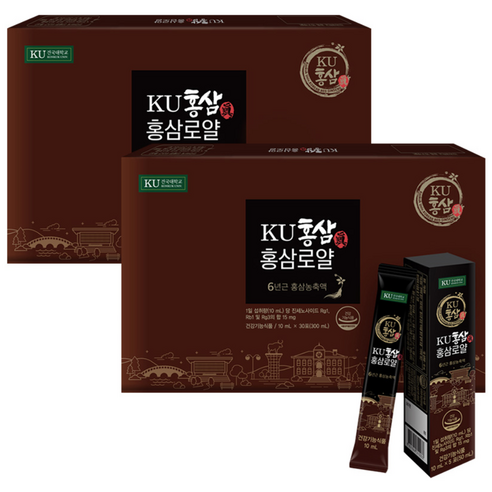 KU 홍삼 진 홍삼로얄 스틱 10ml 60포 (30포 2박스)