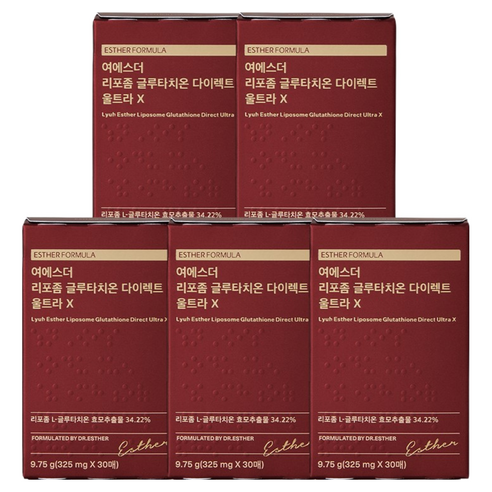 에스더포뮬러 여에스더 리포좀 글루타치온 다이렉트 울트라 X 30매 5박스 (150매), 9.75g, 5개