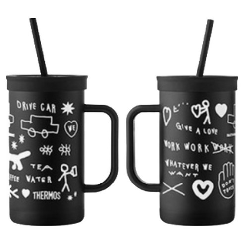 써모스X이나피스퀘어 더 콤팩트 스트로 컵앤텀블러 720ml / TKHA-720KC, 써모스 TKHA-720KC-이나피블랙 IPBK