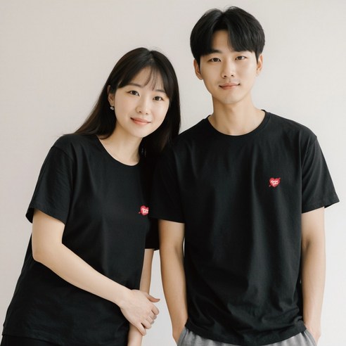온어스샵 하트 가족티셔츠 가족여행티 패밀리룩 반팔티 가족사진의상