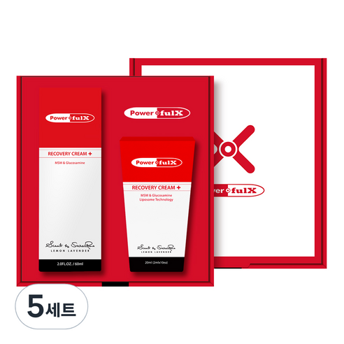 파워풀엑스 리커버리크림 파워풀크림 선물세트 F01 F02 F06, 5개, 80ml
