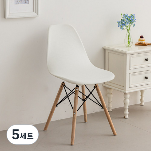 커버무드 고탄력 벨벳 에펠 의자 커버 2개, 5세트, 아이보리