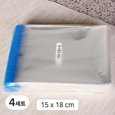 대포장 머핀2줄 비닐봉투 (무지 15 접착), 4개, 500개입