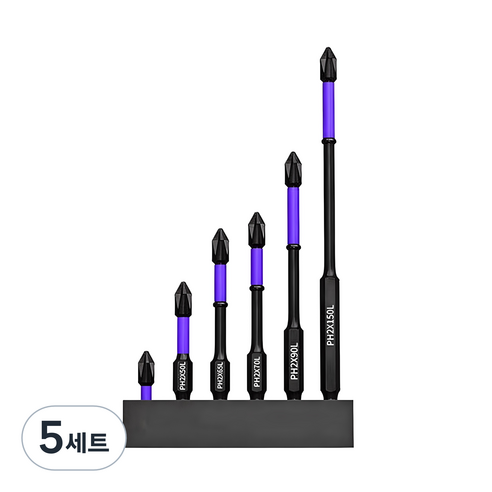InLoop 드릴 비트 세트 자석 다용도 만능 멀티 십자 드라이버 전동 드릴 육각 6종, 5세트