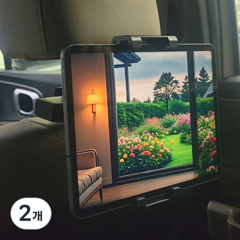 웨이프리 차량용 태블릿 거치대 뒷좌석 헤드레스트, 옐로우, 2개