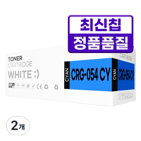 캐논 CRG-054 / CRG-054H 대용량 호환 토너 MF643CDW MF645CX MF641CW LBP621CW LBP623CDW, 2개, CRG-054 표준용량 파랑