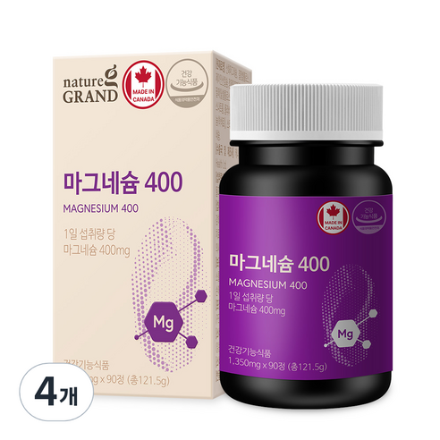 네이처그랜드 고함량 마그네슘 3개월분 캐나다 직수입, 90정, 4개