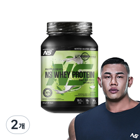 NS 웨이 프로틴 말차맛 헬스보충제 단백질보충제, 2개, 450g